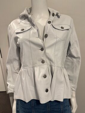 Jakett NYC Leather Peplum Coat